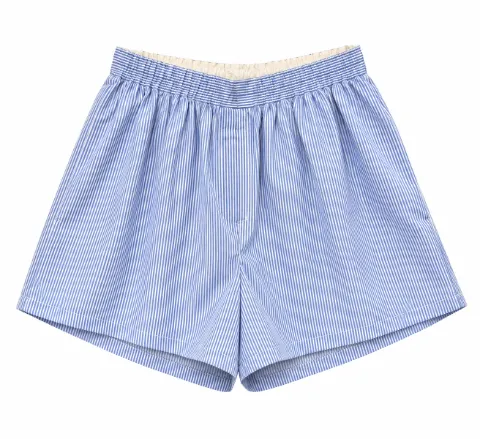Pantalones cortes de algodón a rayas azules y blancos
