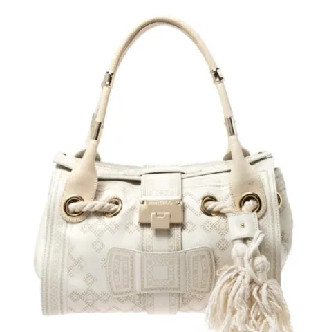 Jimmy Choo bolso estructurado de cuero blanco