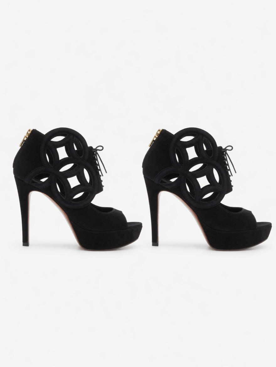 Louis Vuitton sandalias de tacón alto y plataforma en gamuza negra